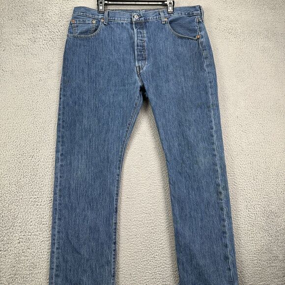 Levis 501 Straight Leg Jeans Mens 40X32 Blue Original Fit Cotton Red Tab Denim‎